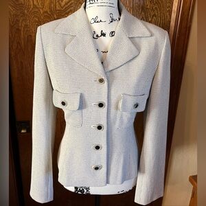 Apobbico Classic White Black Skirt Suit Lined Tailored Japanese Tags Elegant
